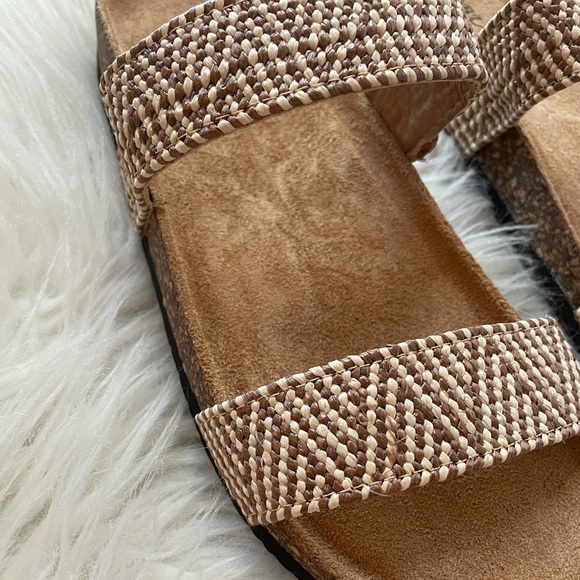 Beige Aztec Tribal Woven Banded Footbed Sandals - Picture 11 of 16